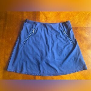 Athletic Skort Blue Zipper Pockets